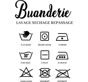 Sticker buanderie icônes de lavage  - TenStickers