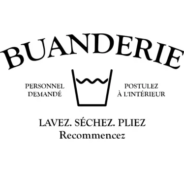 Sticker buanderie panneau de lessive vintage - TenStickers
