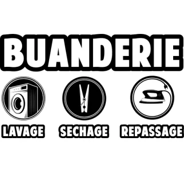Sticker buanderie symboles de lavage - TenStickers