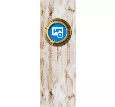 Sticker porte hublot de bateau sur effet bois - TenStickers