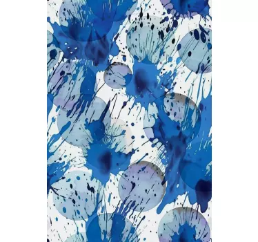 Sticker paroi de douche cercles d'encre bleue - TenStickers