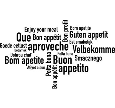 Sticker mural bon appétit en plusieurs langues - TenStickers