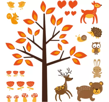 Sticker enfant animaux des bois - TenStickers