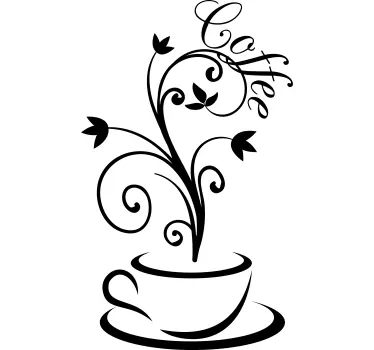 Sticker cuisine café et plante - TenStickers