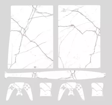 Sticker PS5 marbre blanc - TenStickers