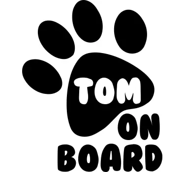 Sticker chien à bord personnalisable avec patte  - TenStickers