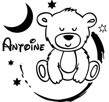 Sticker chambre enfant ours mignon avec étoiles - TenStickers