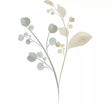 Sticker aquarelle plantes vertes salle de bain - TenStickers