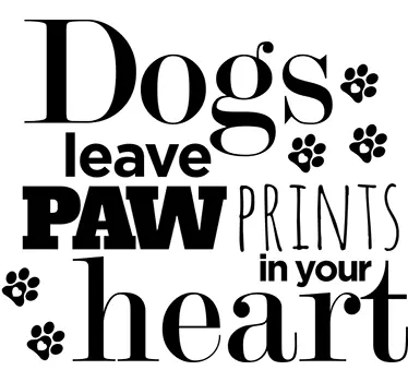 Sticker amour Dogs leave paw prints in your heart - TenStickers