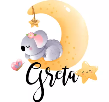 Sticker chambre enfant koala dans la lune - TenStickers