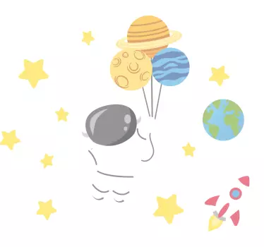 Sticker espace astronaute pour enfants - TenStickers