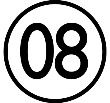Autocollant voiture nombre arrondi - TenStickers