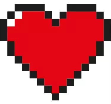 sticker cœur pixelisé - TenStickers
