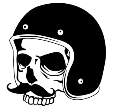 Sticker crâne casque skate - TenStickers