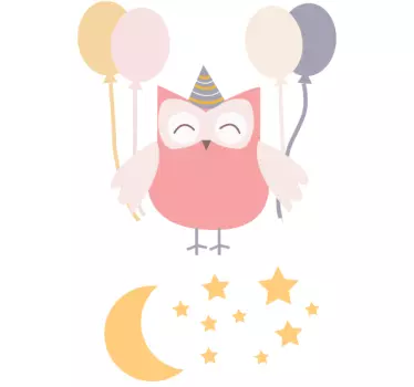 Adhésif enfant hibou festif - TenStickers