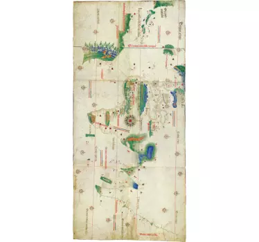 Autocollant mural carte du monde ancienne - TenStickers