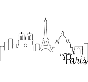 Sticker Paris skyline monuments - TenStickers