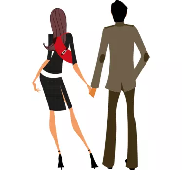 Autocollant mural couple chic - TenStickers