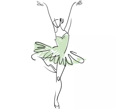 Autocollant mural esquisse ballerine - TenStickers