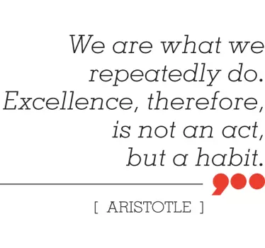 Sticker citation L'excellence Aristote en anglais - TenStickers