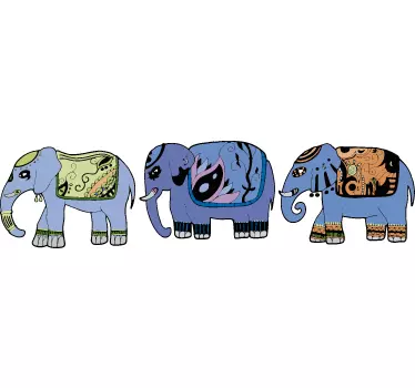Autocollant mural file d'éléphants - TenStickers