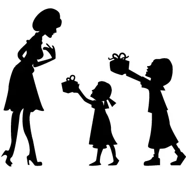 Autocollant mural mère et filles - TenStickers