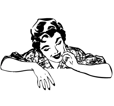 Autocollant mural retro regard femme - TenStickers