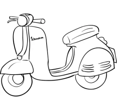 Autocollant mural scooter Vespa - TenStickers