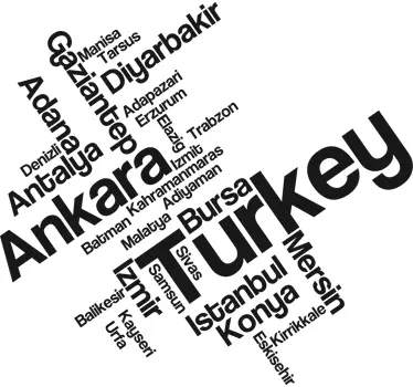 Autocollant mural texte Turquie - TenStickers