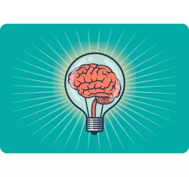 Sticker ordinateur portable cerveau idée dessin - TenStickers