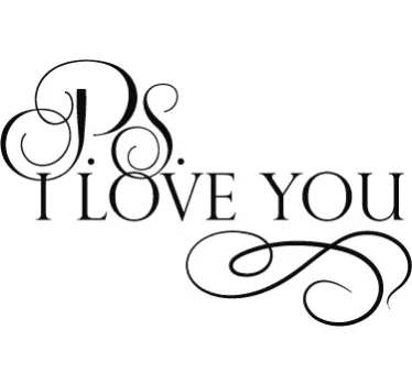 Autocollant Saint Valentin Ps I love you texte - TenStickers