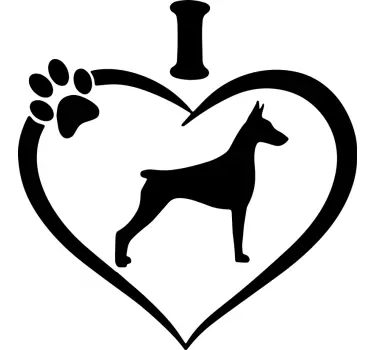 Stickers Animaux I Love Doberman - TenStickers
