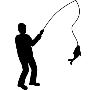 Sticker Forme Silhouette Pêcheur - TenStickers