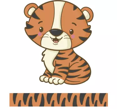 Sticker Voiture Dessin bébé tigre - TenStickers