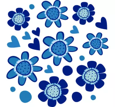 Autocollant voiture fleurs bleues - TenStickers