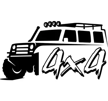 Autocollant Voiture Texte 4x4 - TenStickers