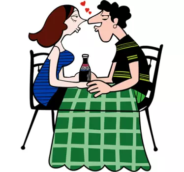 couple romantique attablé - TenStickers