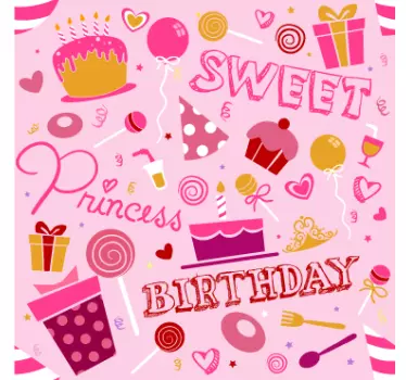Revêtement adhésif anniversaire fille - TenStickers