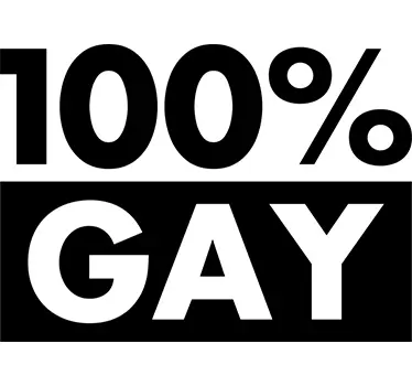 Sticker 100% gay monochrome - TenStickers