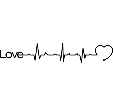 Sticker amour électrocardiogramme "Love" - TenStickers