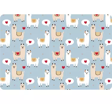 Sticker Mural Animal Llamas amoureux - TenStickers