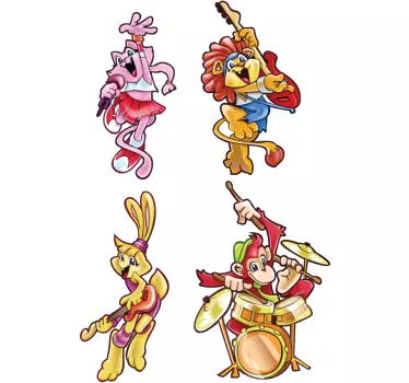 Sticker animaux musiciens - TenStickers