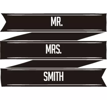 Sticker banderole Mr & Mrs - TenStickers
