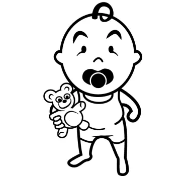Sticker bébé peluche - TenStickers