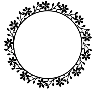 Sticker cadre rond floral - TenStickers