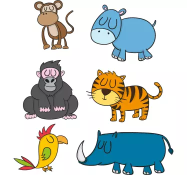 Sticker Maison Animaux qui Dorment - TenStickers