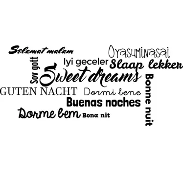 Sticker Maison Bonne nuit multilangues - TenStickers