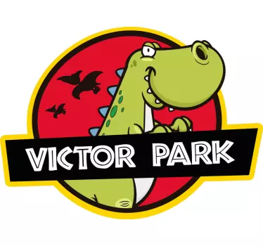 Sticker Maison Dessin de Dinosaure Personnalisable - TenStickers