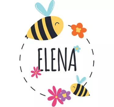 Sticker Maison Nom Personnalisé Abeilles - TenStickers
