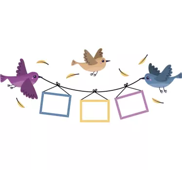 Sticker Oiseau Oiseaux Cadres Photo - TenStickers
